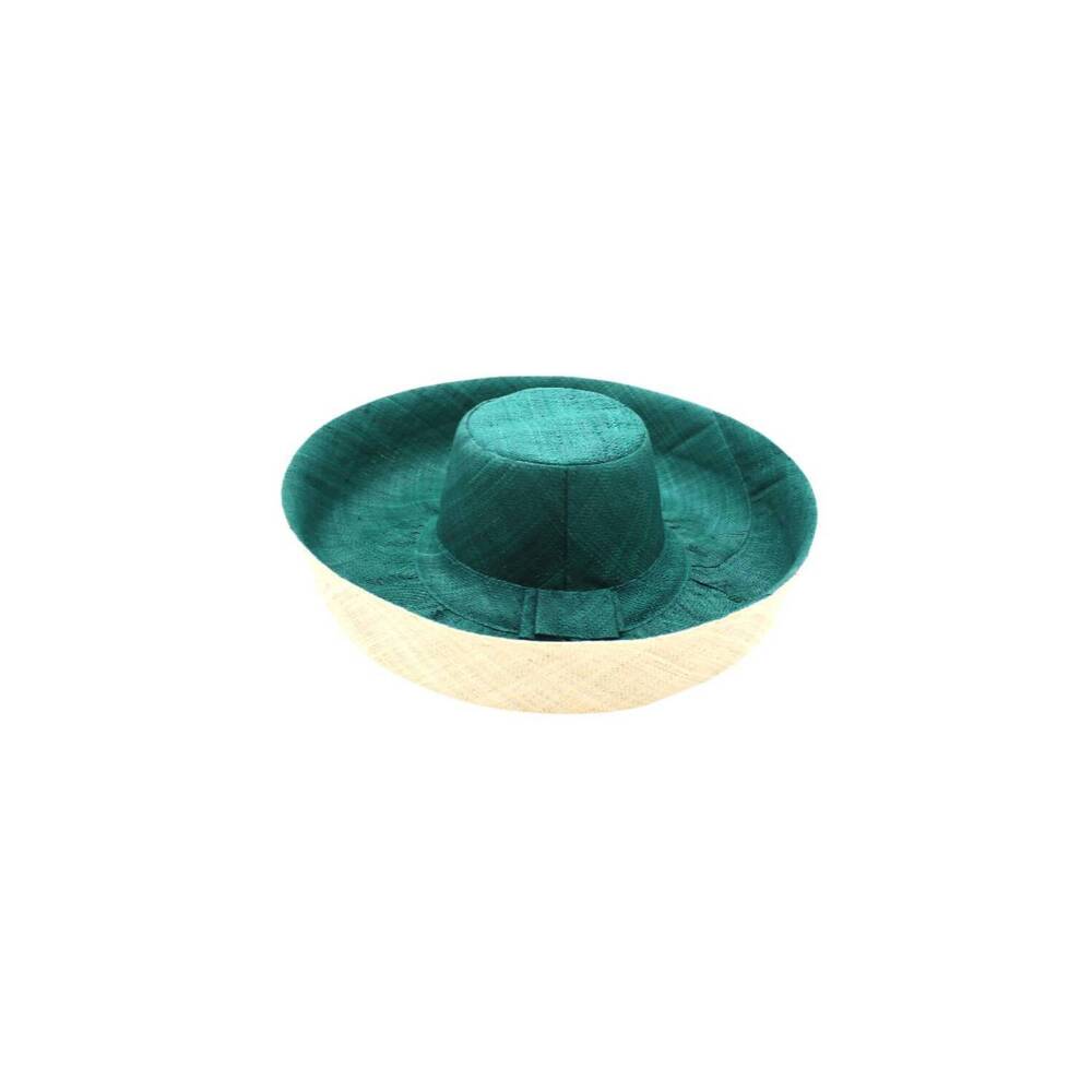 NEW SHEBOBO women's monica wide brim straw sun hats in teal two tone